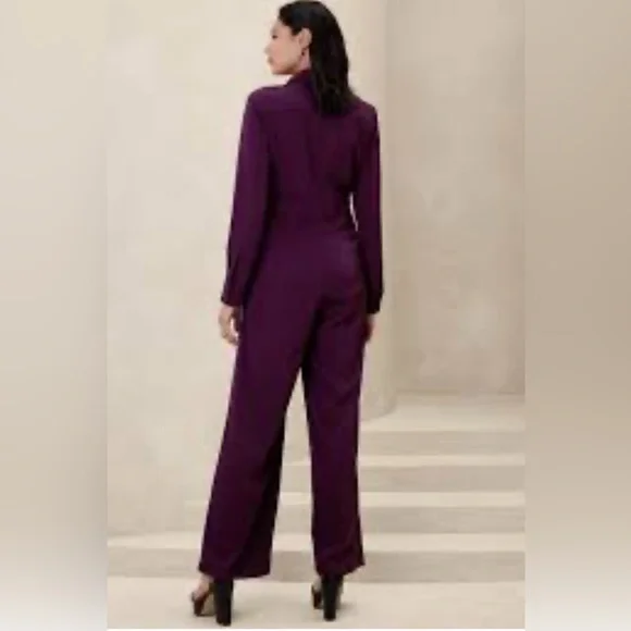 Banana Republic Deep Purple Wide Leg Jumpsuit - Picture 5 of 5